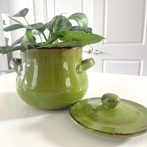 De Silva Terracotta Bean Pot Cookware Covered Made In Italy - Picture 3 of 16